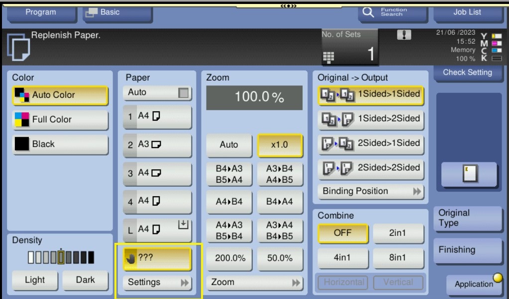 How to print custom paper size on machine - Konica Minolta+ Assist