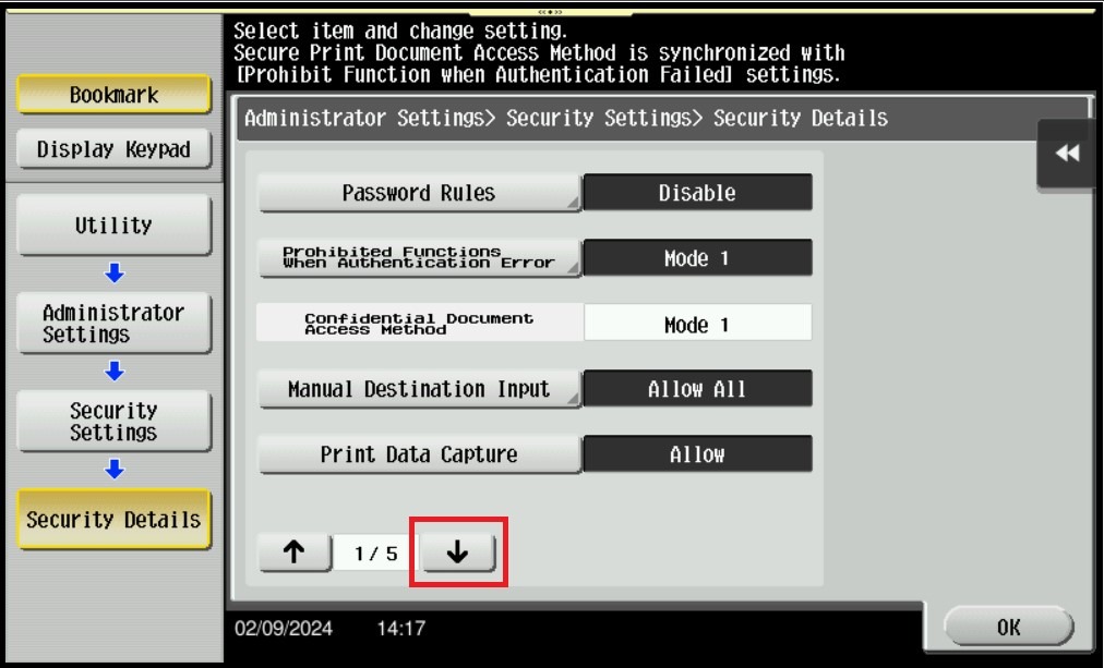 How to setup Secure Print only - Konica Minolta+ Assist