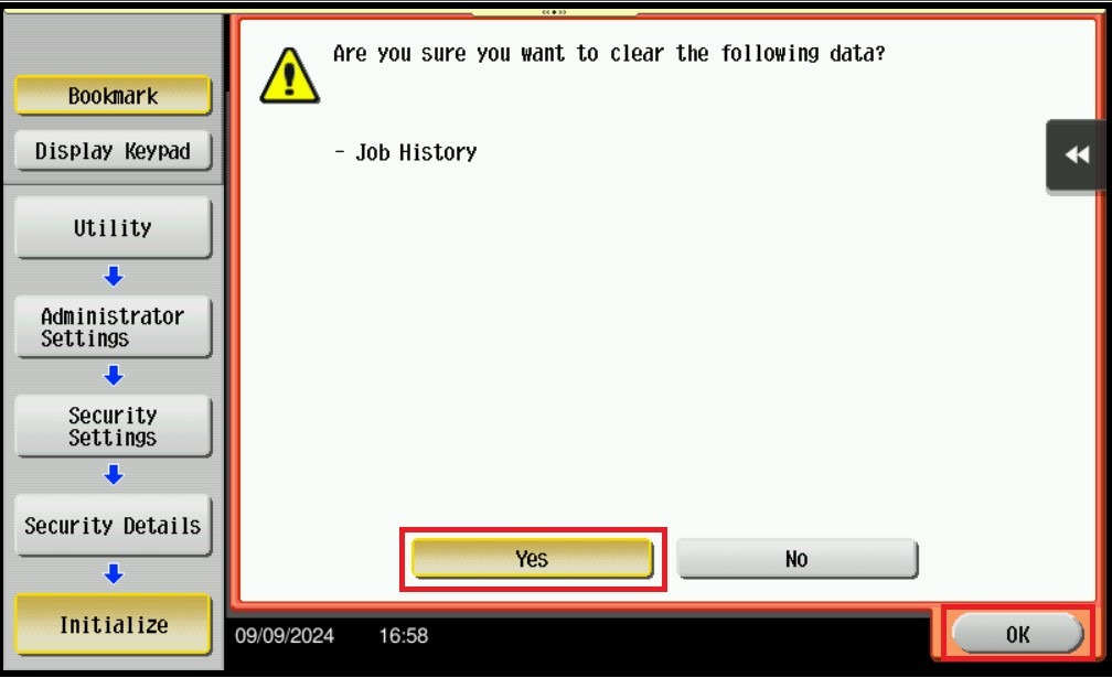 How to Initialize Machine Job History - Konica Minolta+ Assist