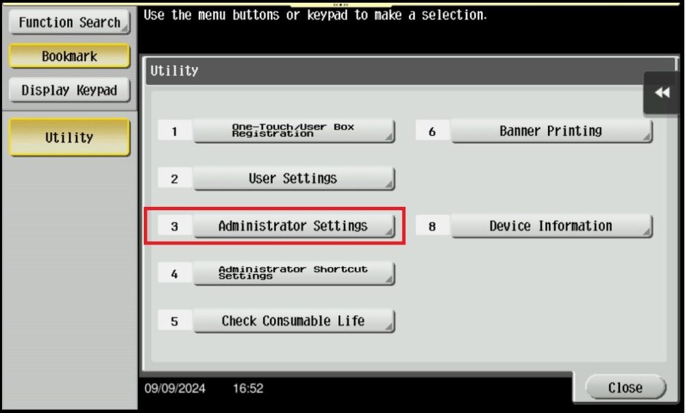 How to Initialize Network Settings on machine - Konica Minolta+ Assist