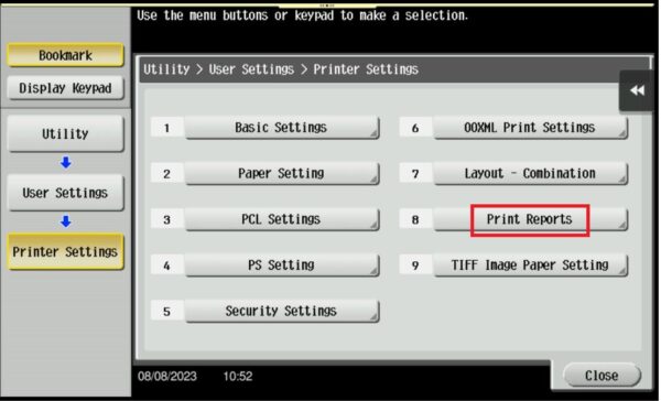 How to Print Configuration Page on Machine - Konica Minolta+ Assist