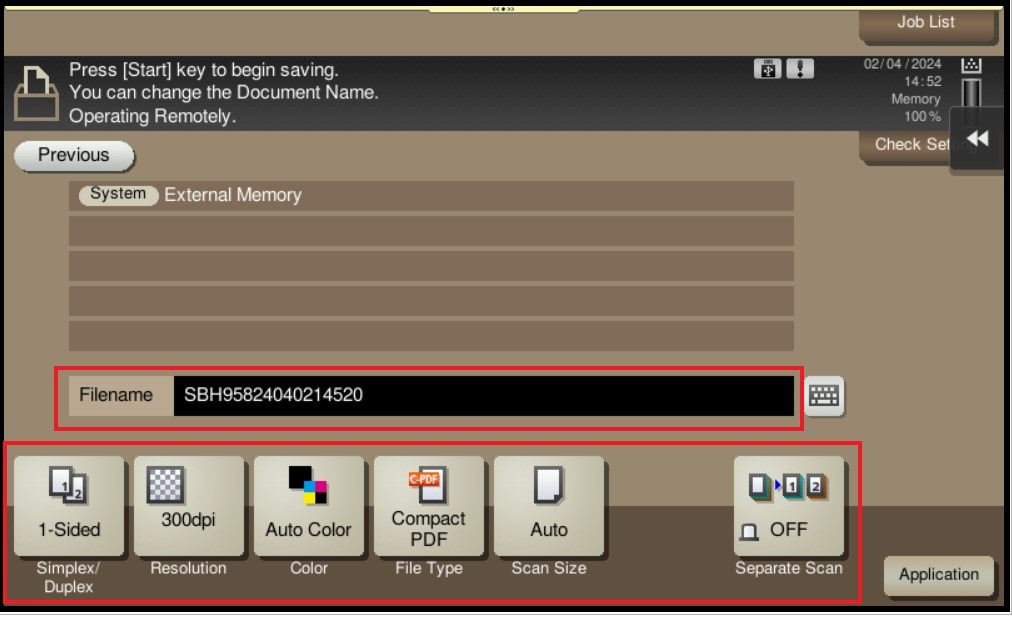 How to scan file to external memory - Konica Minolta+ Assist
