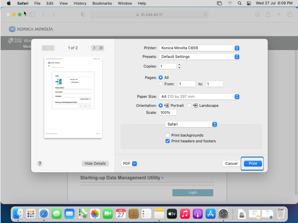 How to Set Secure Print on MAC PC - Konica Minolta+ Assist